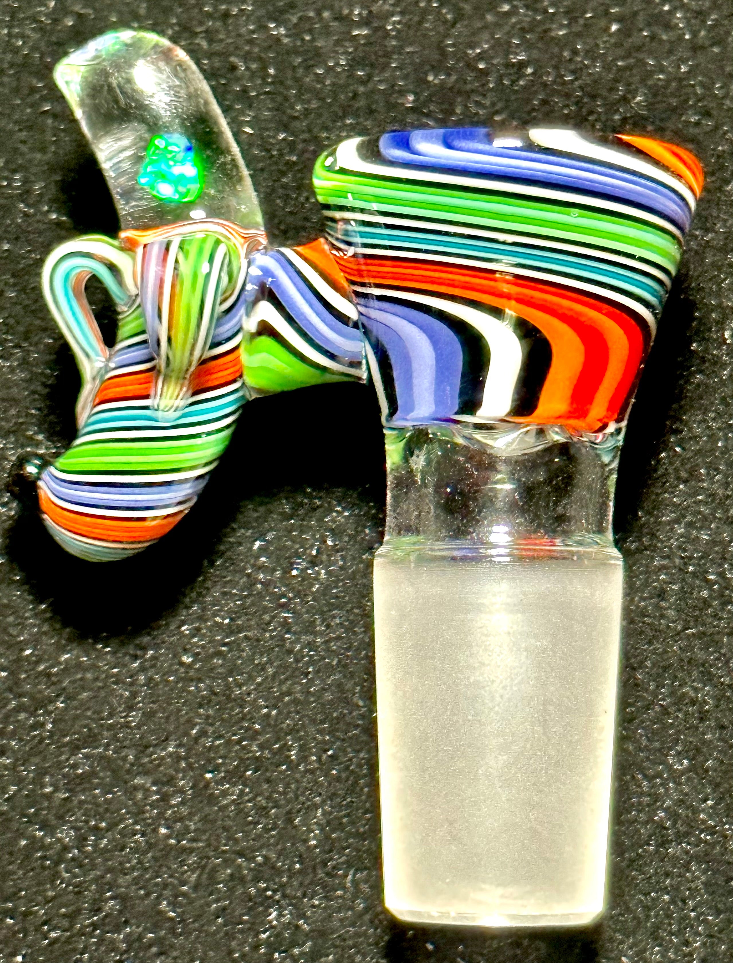 Dippy Glass 18mm Green, Blue & Red Swirl Nana Slide