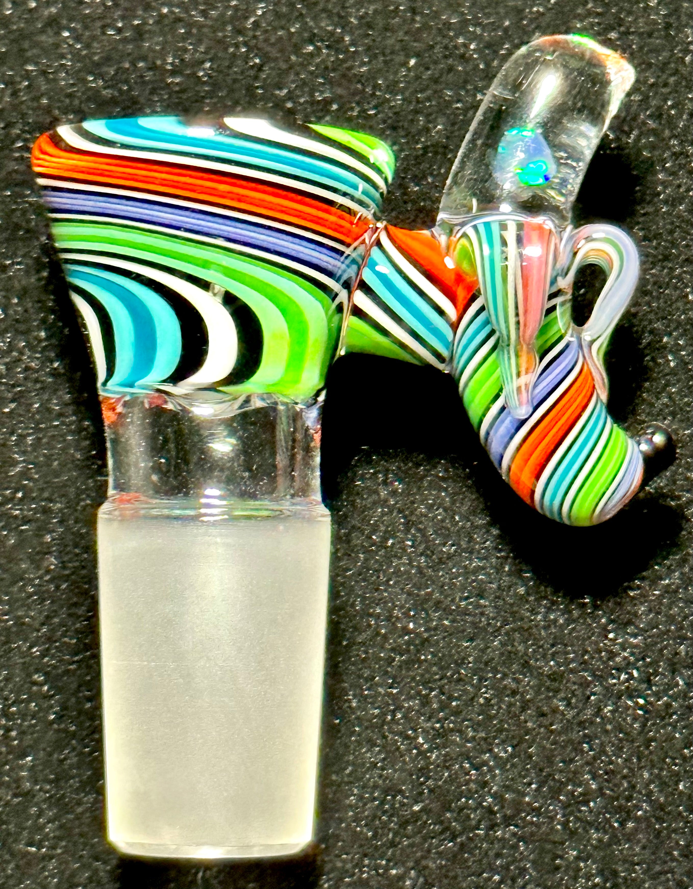 Dippy Glass 18mm Green, Blue & Red Swirl Nana Slide