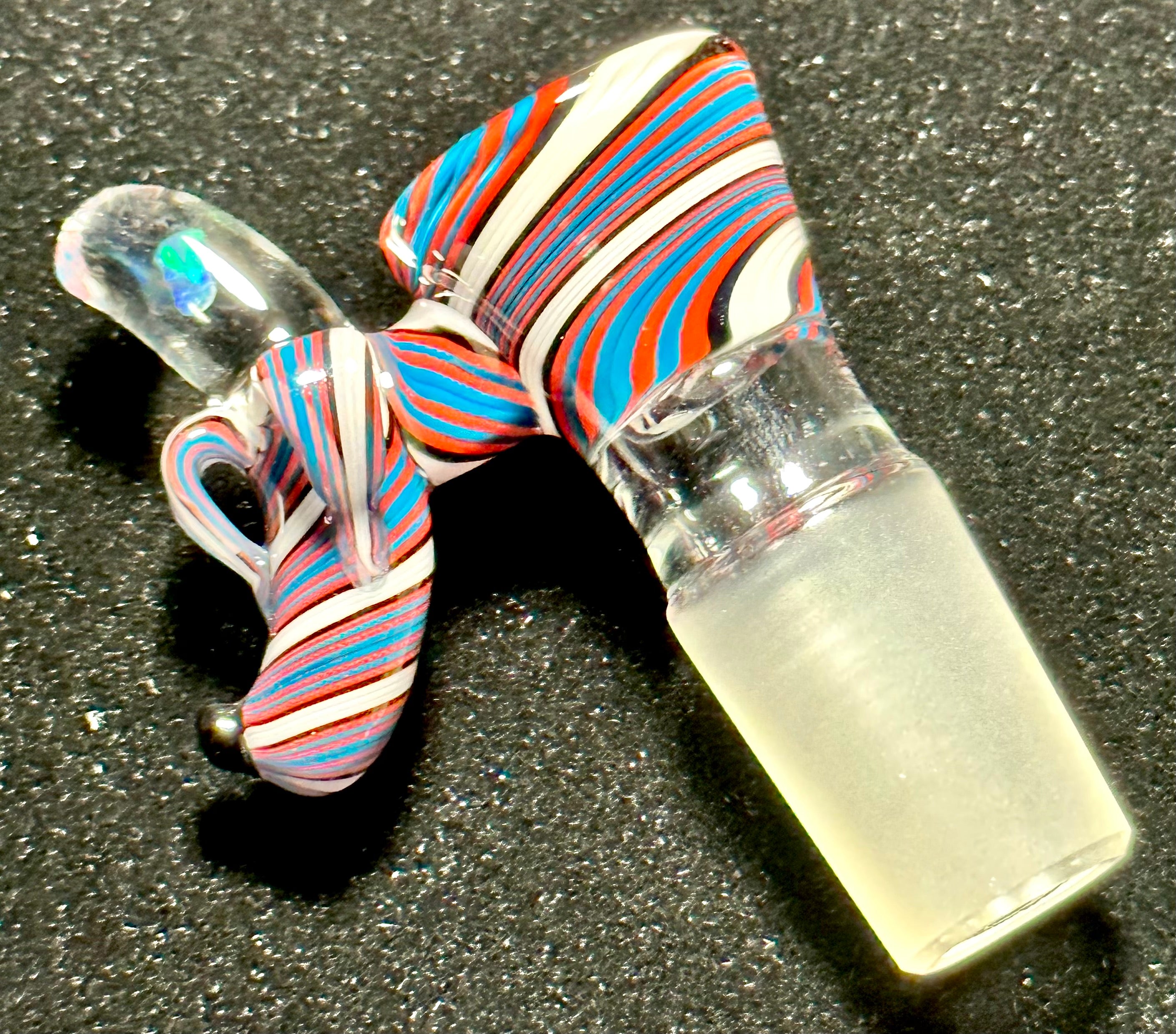Dippy Glass 18mm Red & Blue Swirl Nana Slide
