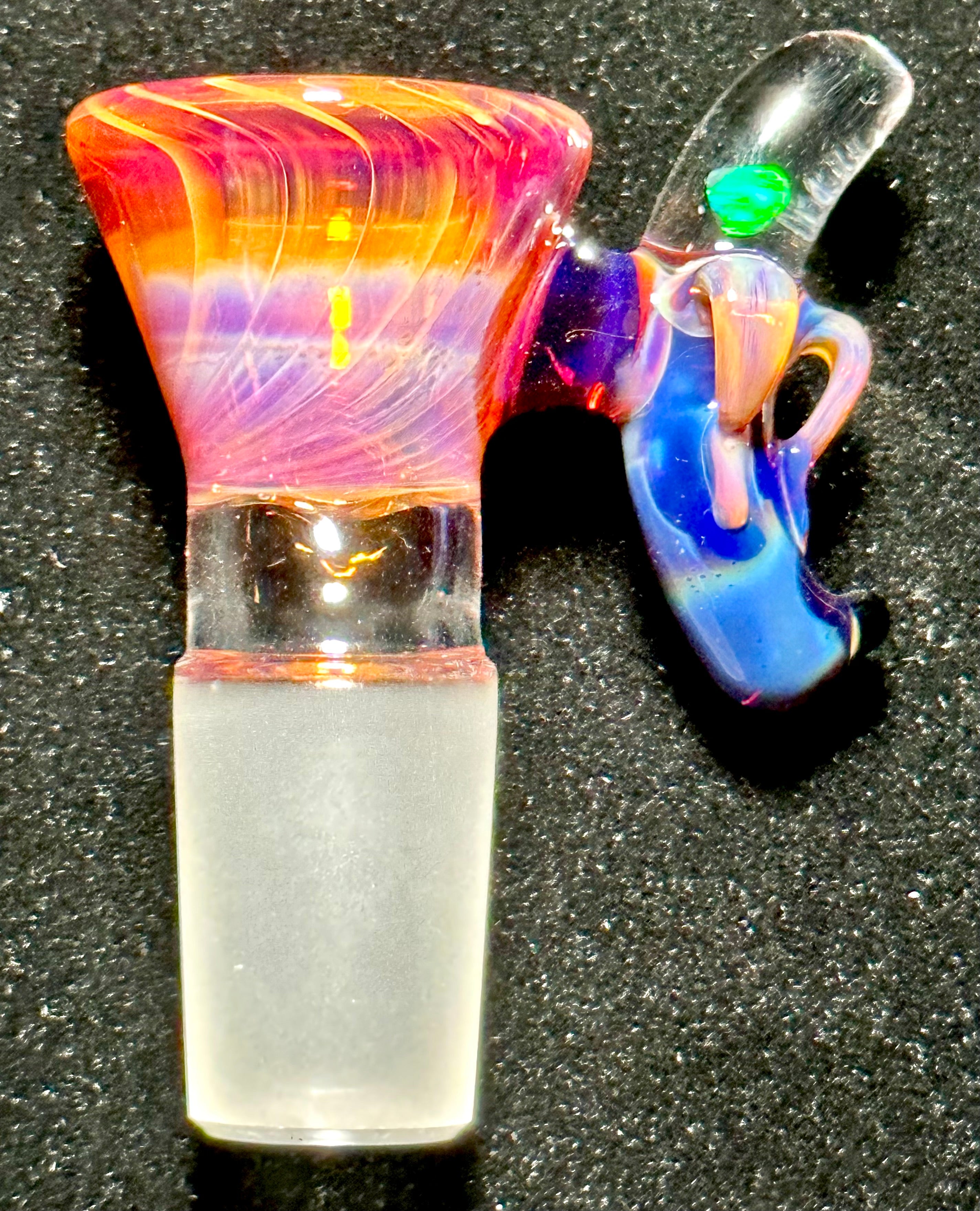 Dippy Glass 18mm Amber Purple Nana Slide