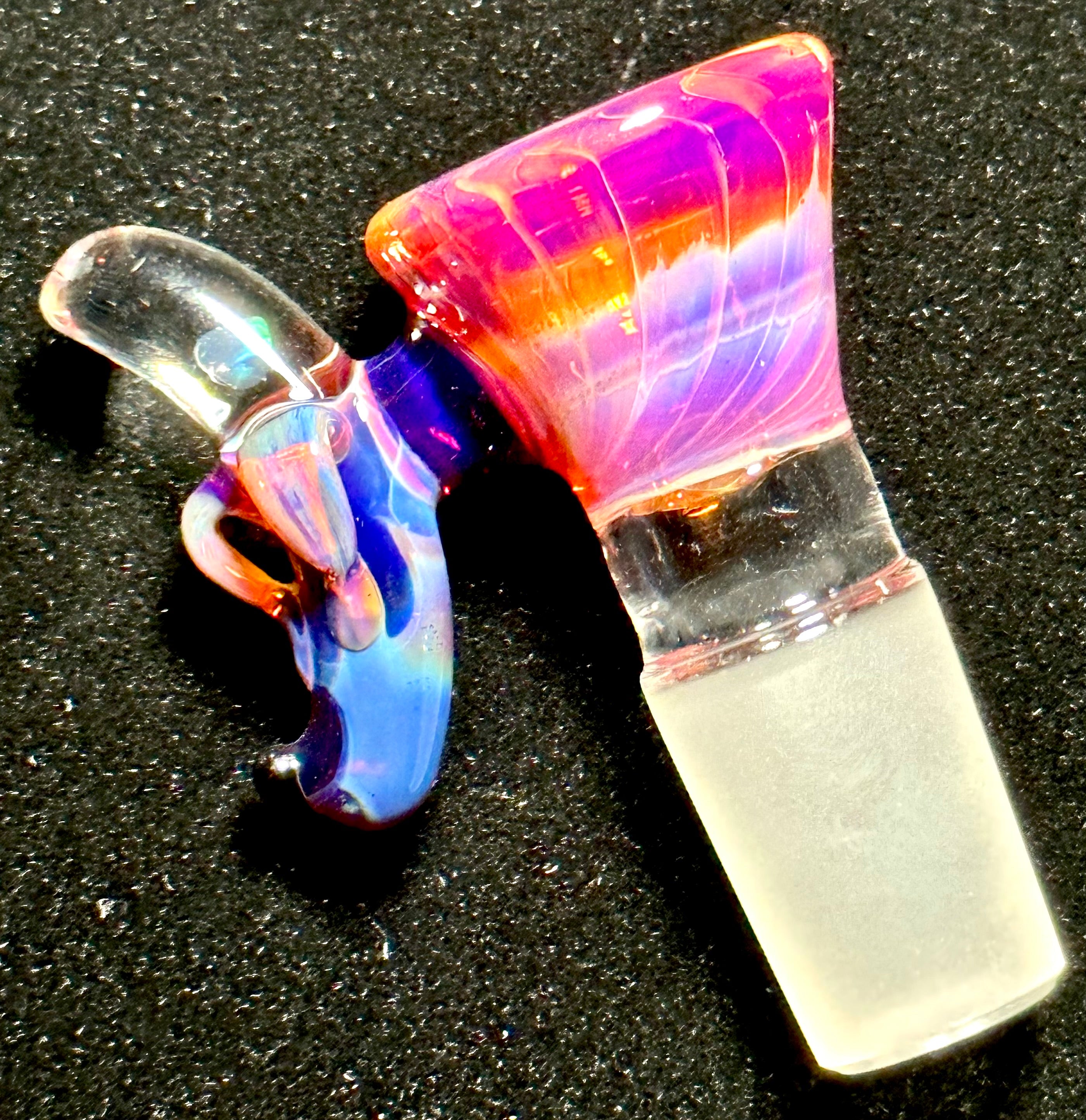 Dippy Glass 18mm Amber Purple Nana Slide
