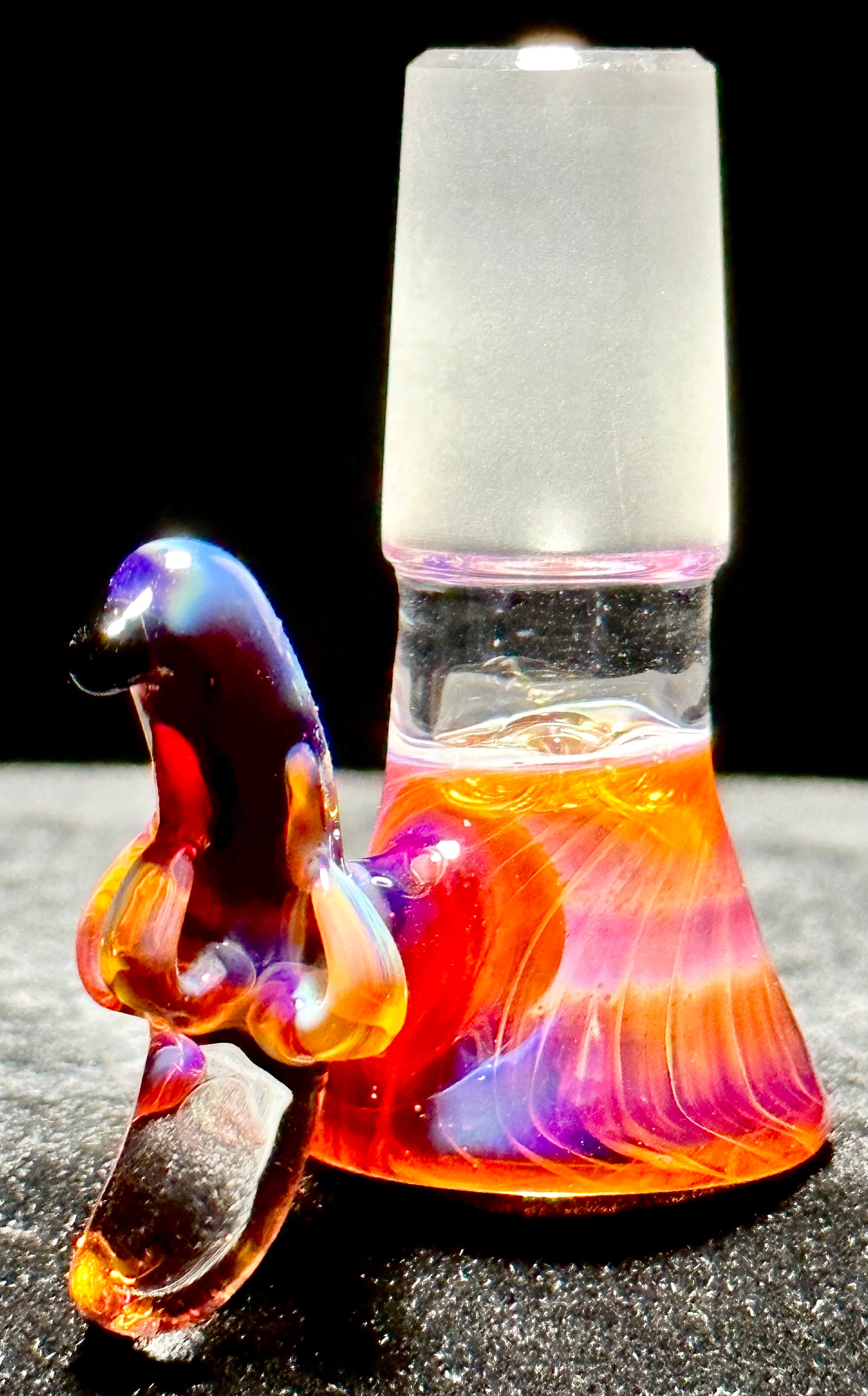 Dippy Glass 18mm Amber Purple Nana Slide