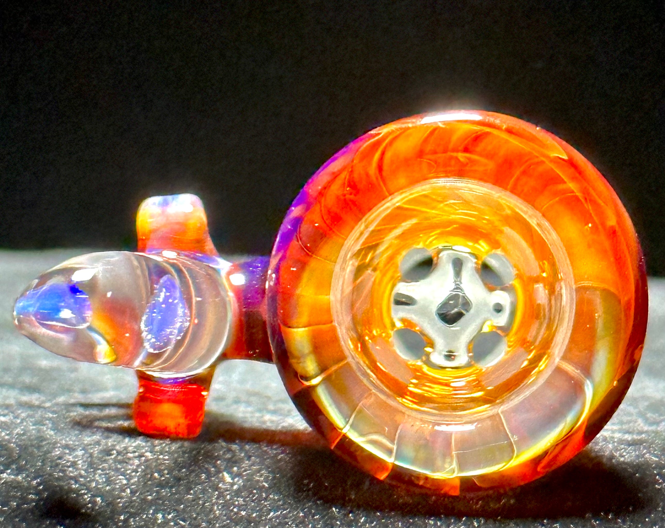 Dippy Glass 18mm Amber Purple Nana Slide