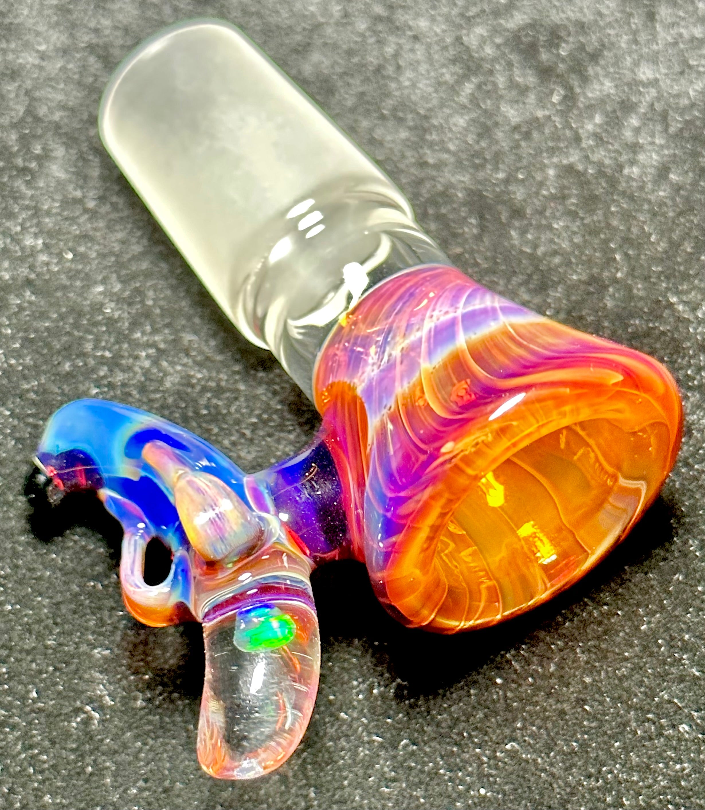 Dippy Glass 18mm Amber Purple Nana Slide
