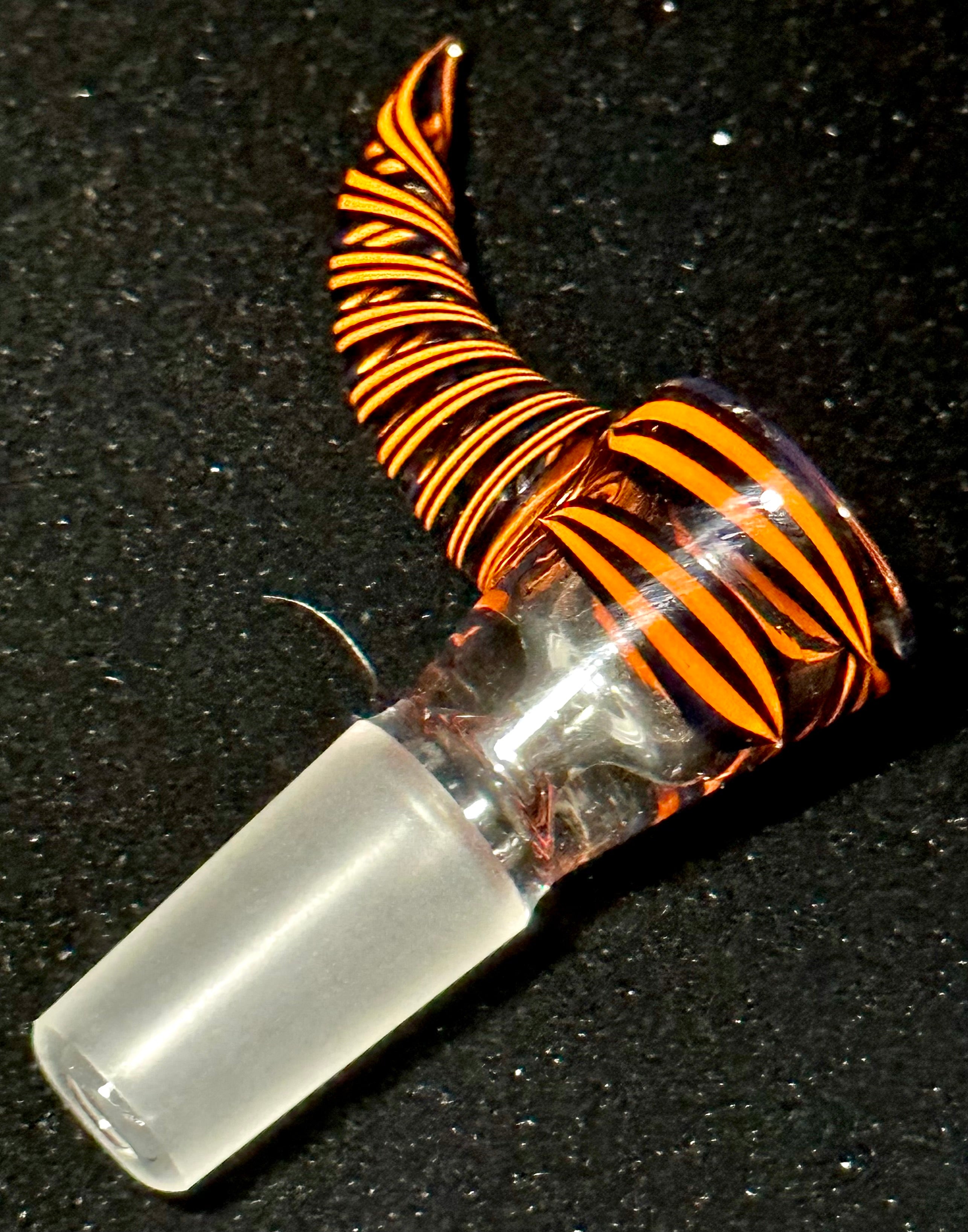 JHoney Worked Orange Swirl 14mm Single Hole Slide