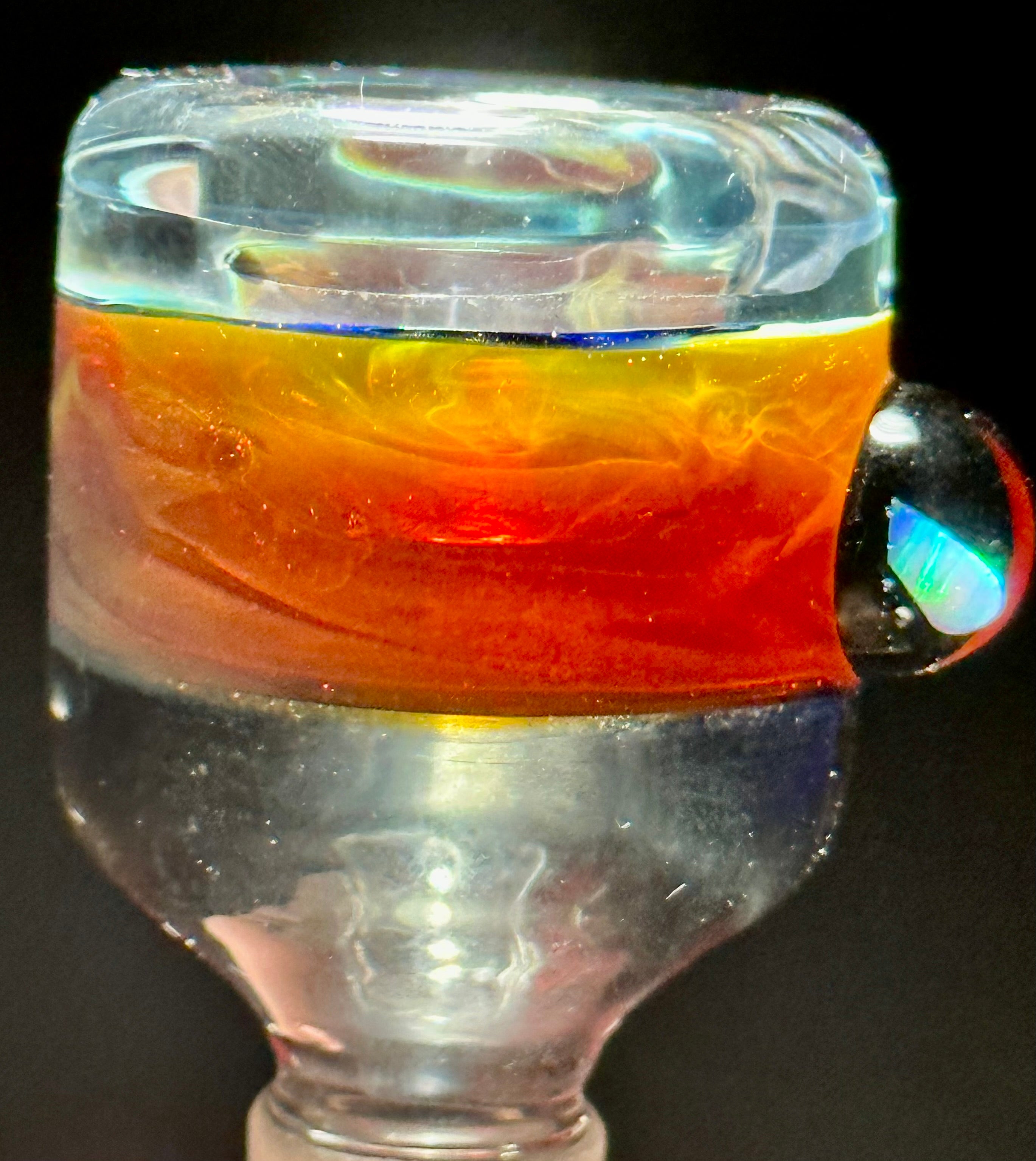 OJ Flame Amber Purple Single Hole Slide 18mm