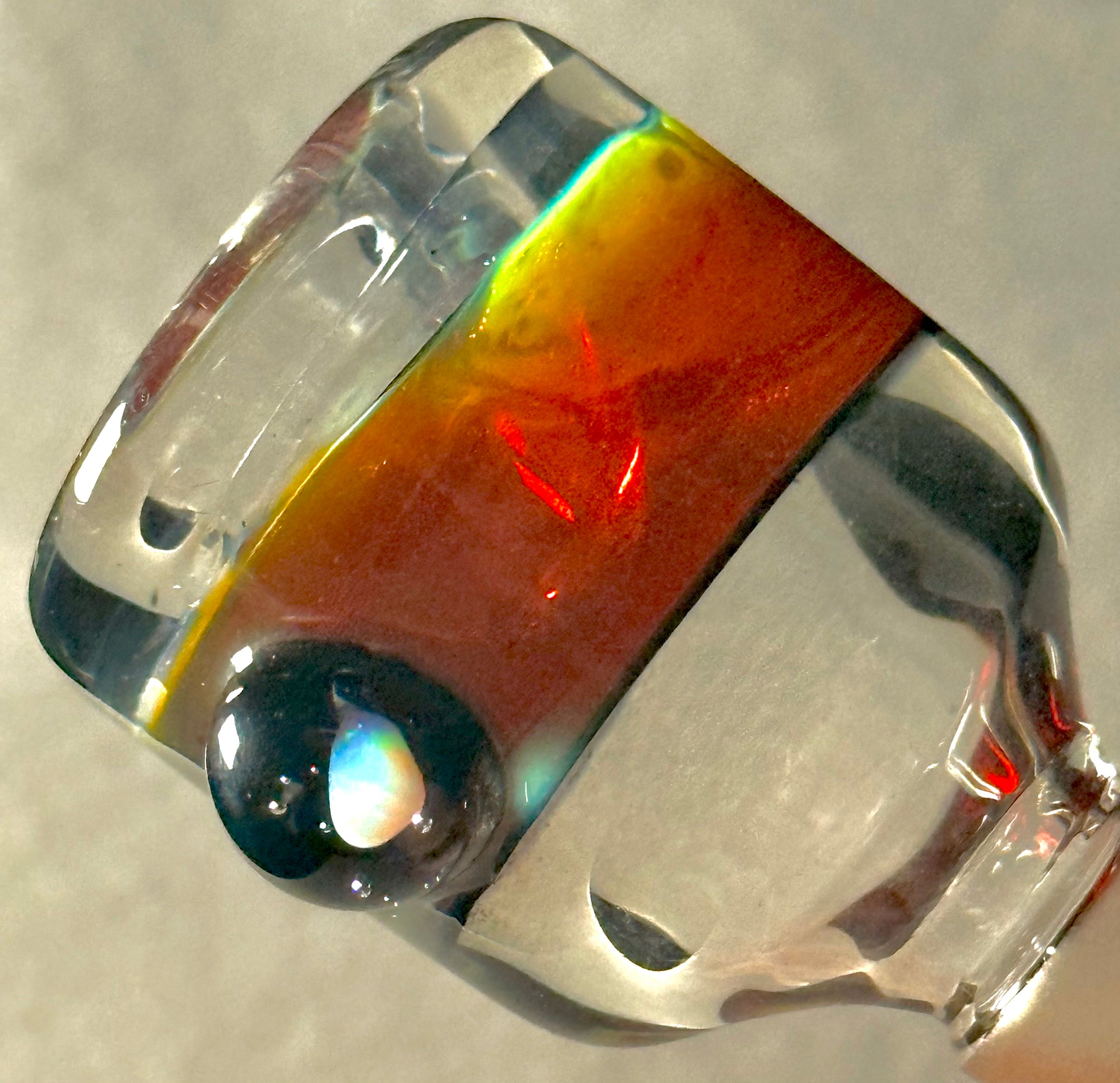 OJ Flame Amber Purple Single Hole Slide 18mm