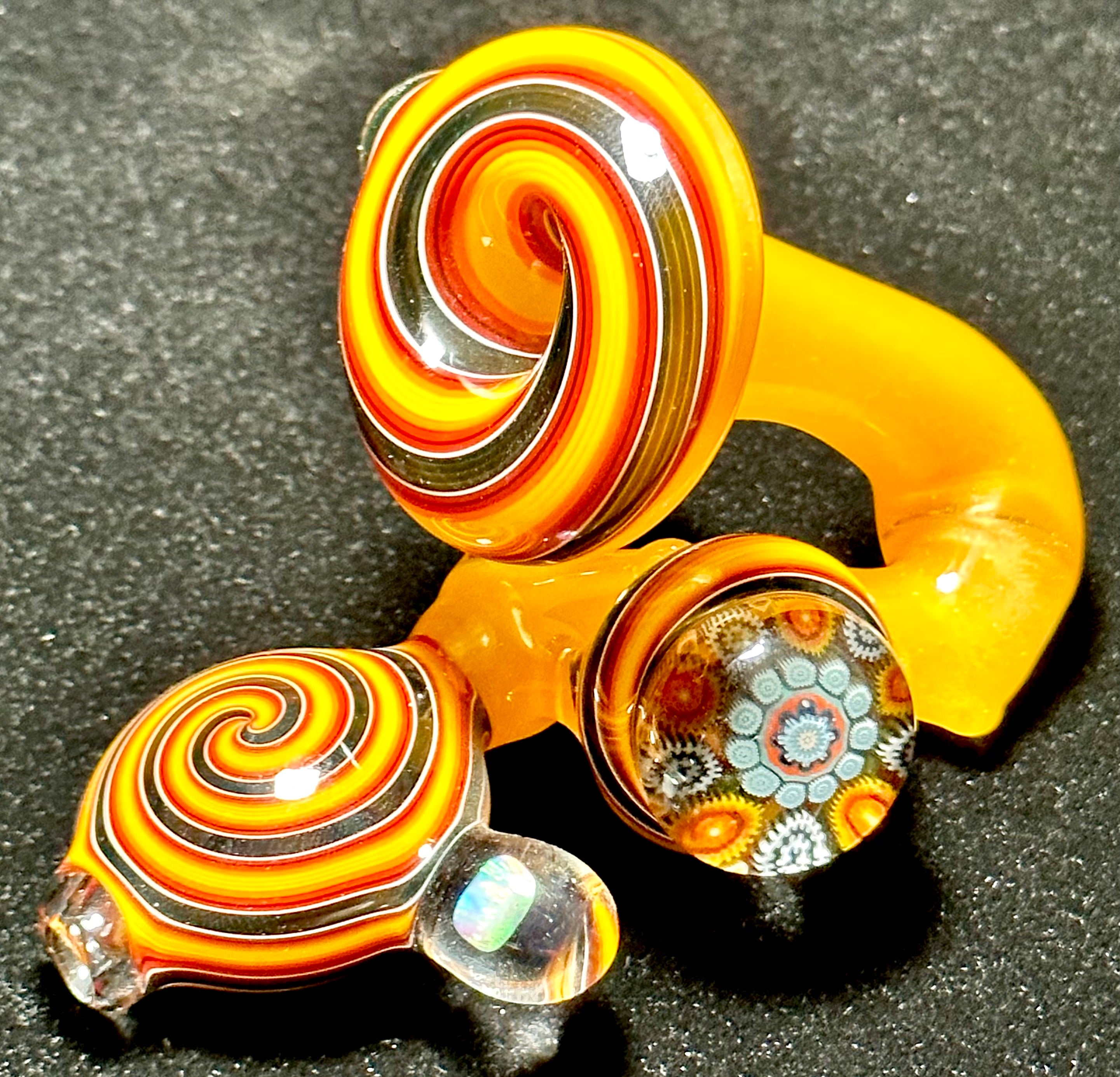 Future Glass Art Yellow & Fire Weiss Heady with Millie & Opal