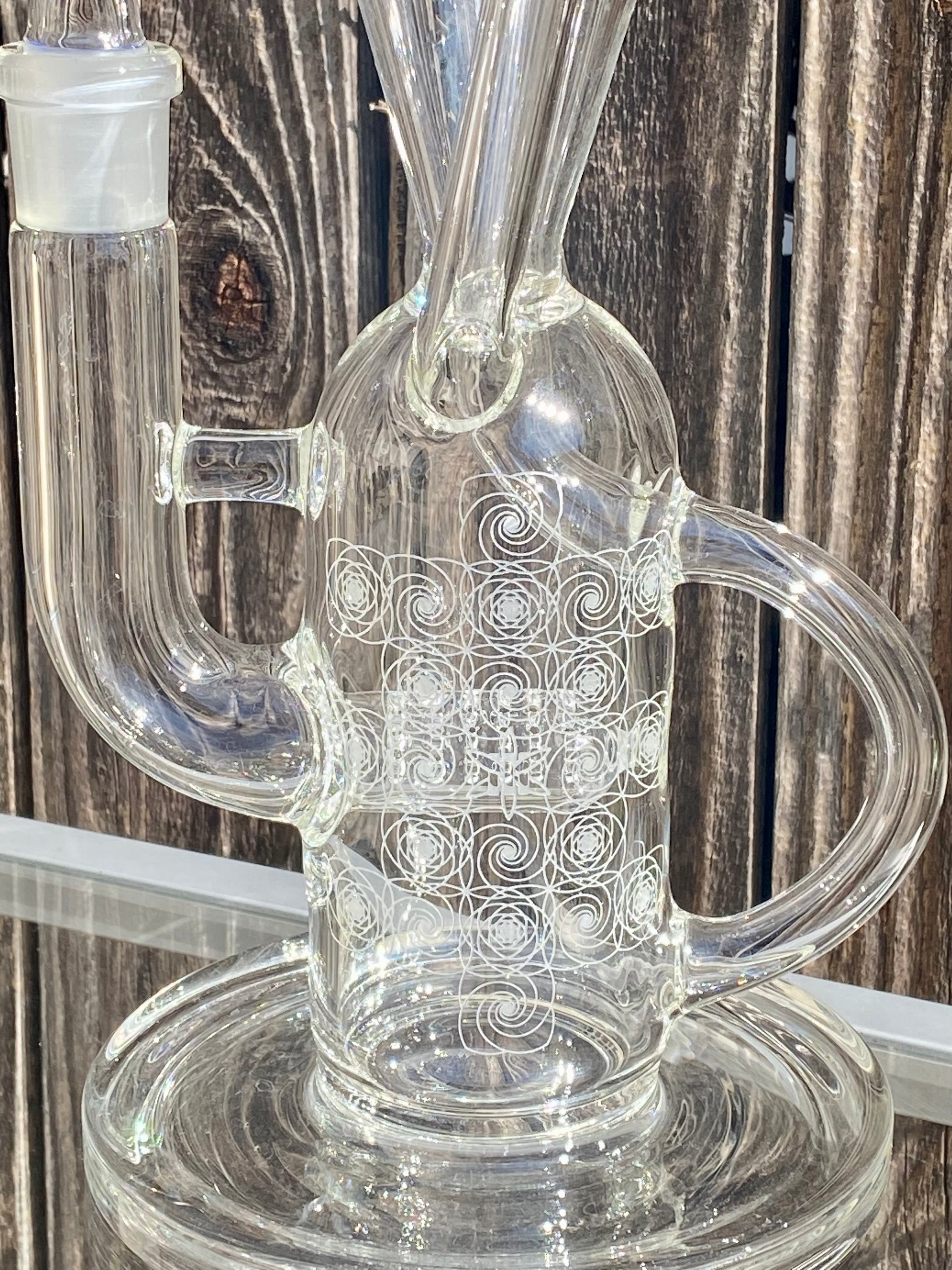 ILL Glass SSK V2 w/ Blue Satin & Crushed Opal Lip & Bowl Plus Blasting