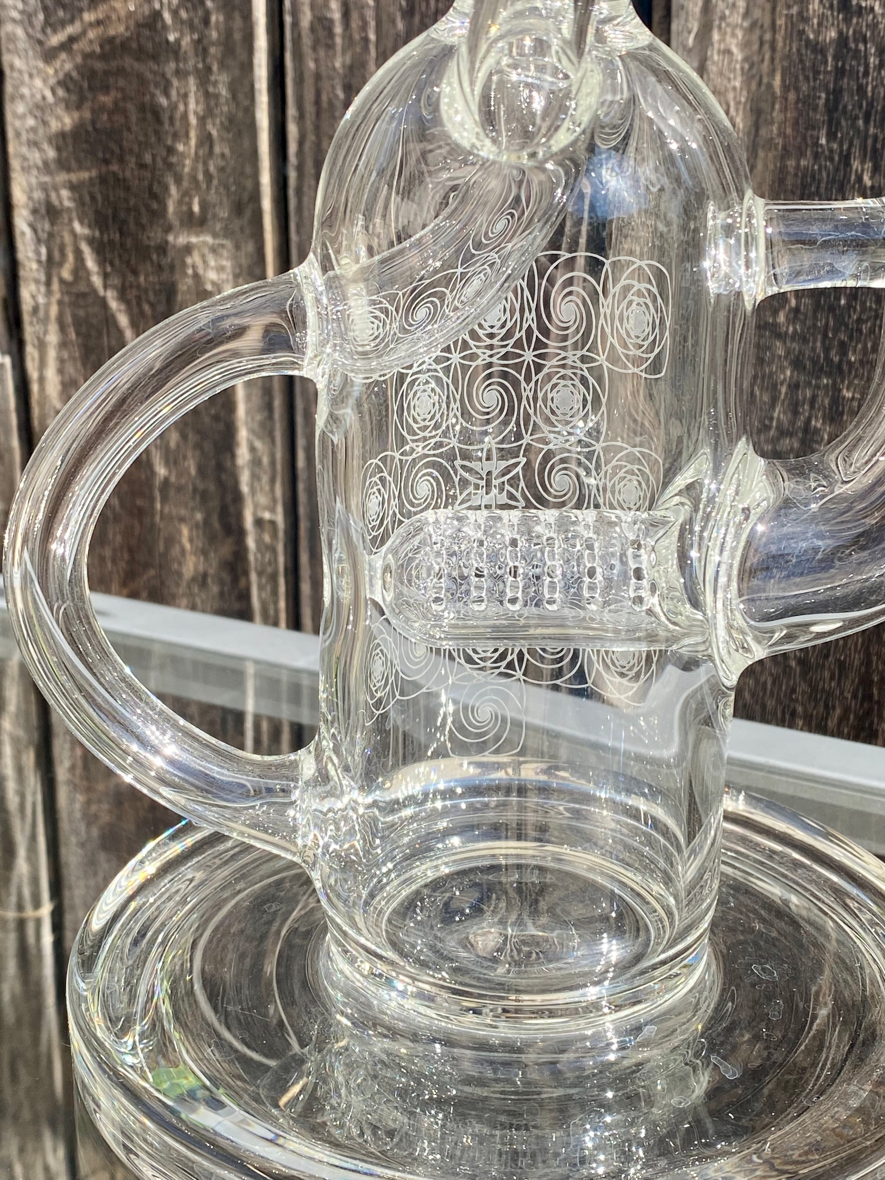 ILL Glass SSK V2 w/ Blue Satin & Crushed Opal Lip & Bowl Plus Blasting